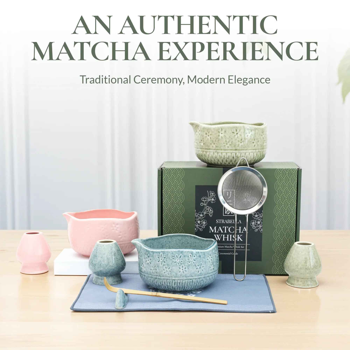 Matcha Set — Bamboo Whisk & Ceramic Bowl