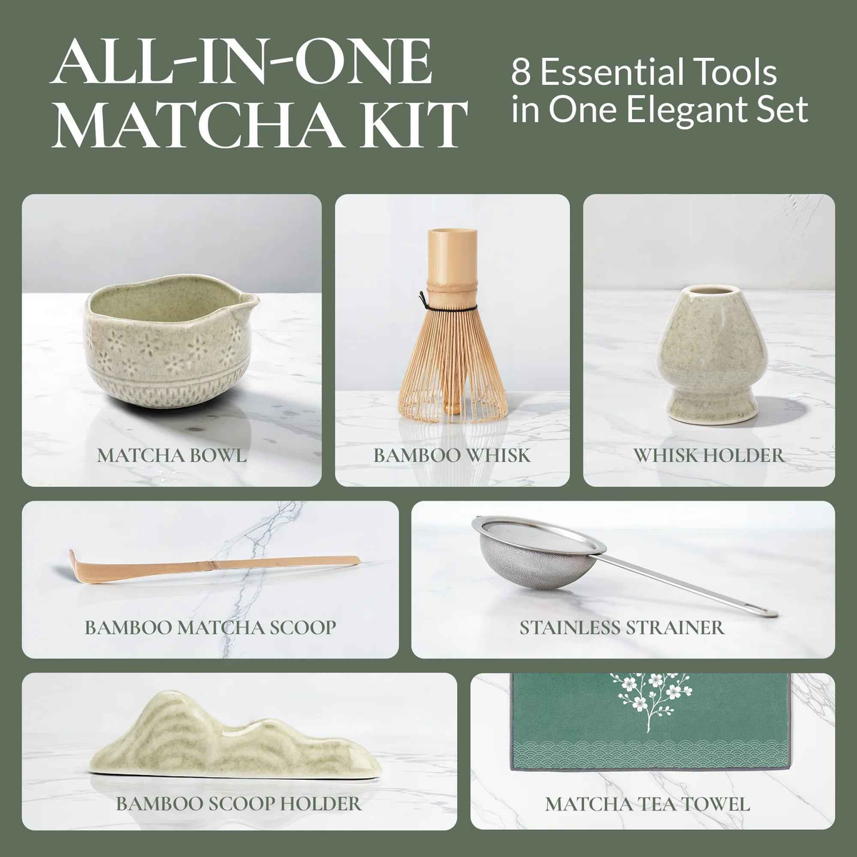 Matcha Set — Bamboo Whisk & Ceramic Bowl