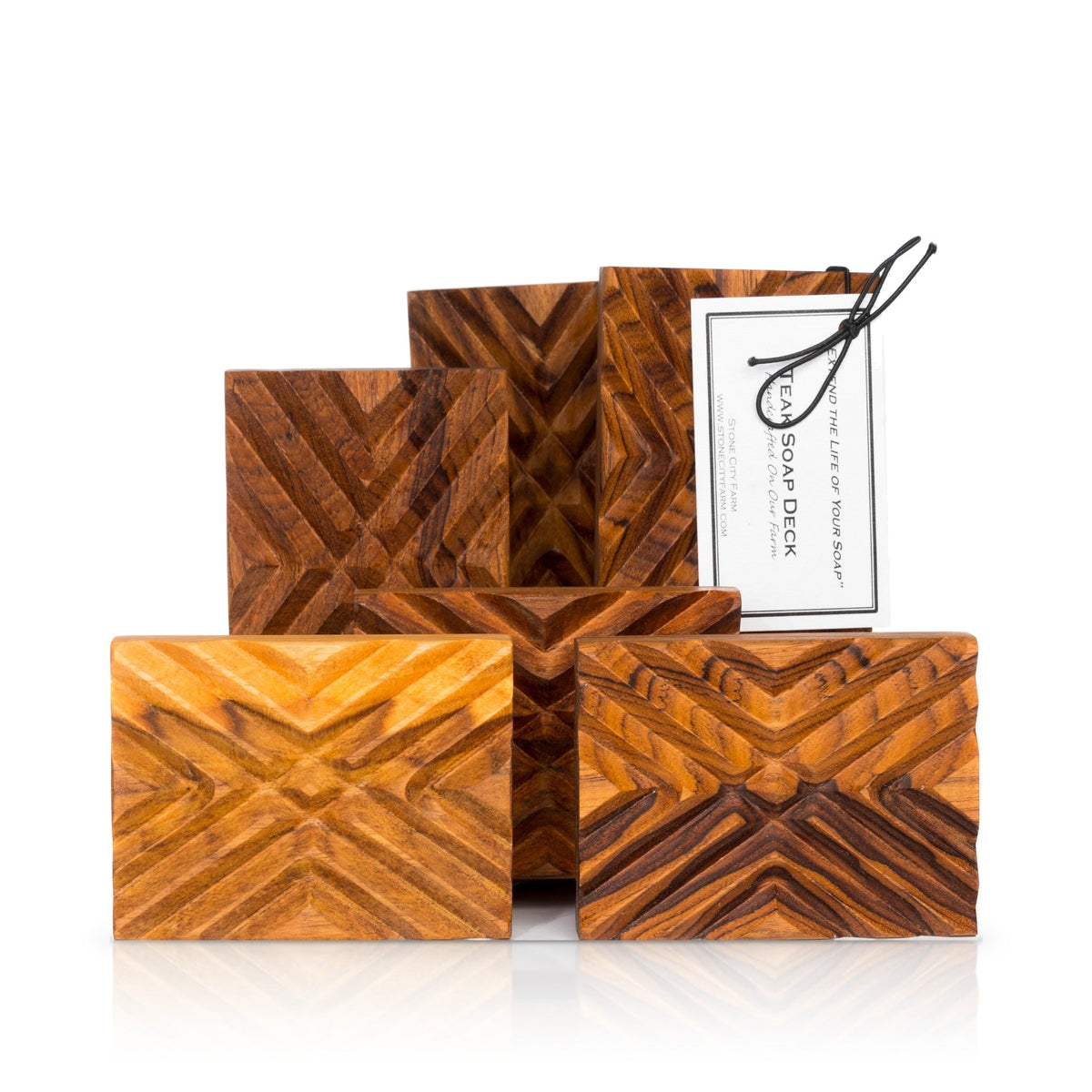 Crisscross Teak Soap Dish