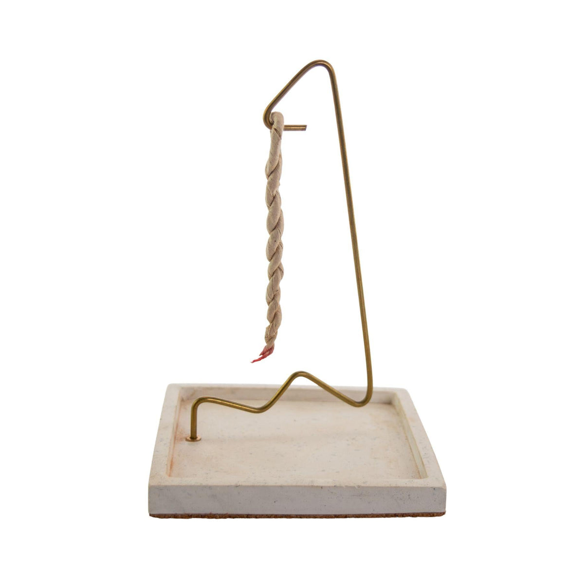 White Square Rope Incense Burner